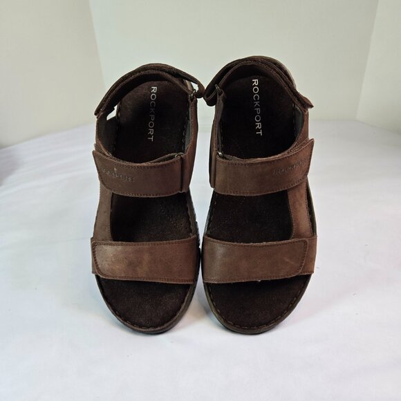 ROCKPORT Men's Jhett Sandals Sz: 8.5 Dark Brown Nubuck - Picture 13 of 13